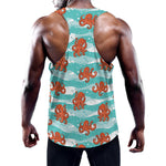 Cartoon Octopus Pattern Print Training Tank Top