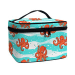 Cartoon Octopus Pattern Print Travel Makeup Bag