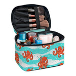 Cartoon Octopus Pattern Print Travel Makeup Bag