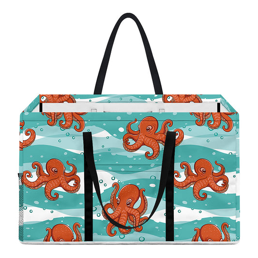 Cartoon Octopus Pattern Print Utility Tote Bag