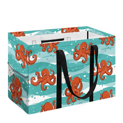Cartoon Octopus Pattern Print Utility Tote Bag