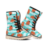 Cartoon Octopus Pattern Print Winter Boots