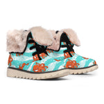 Cartoon Octopus Pattern Print Winter Boots