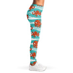 Cartoon Octopus Pattern Print Women's Leggings