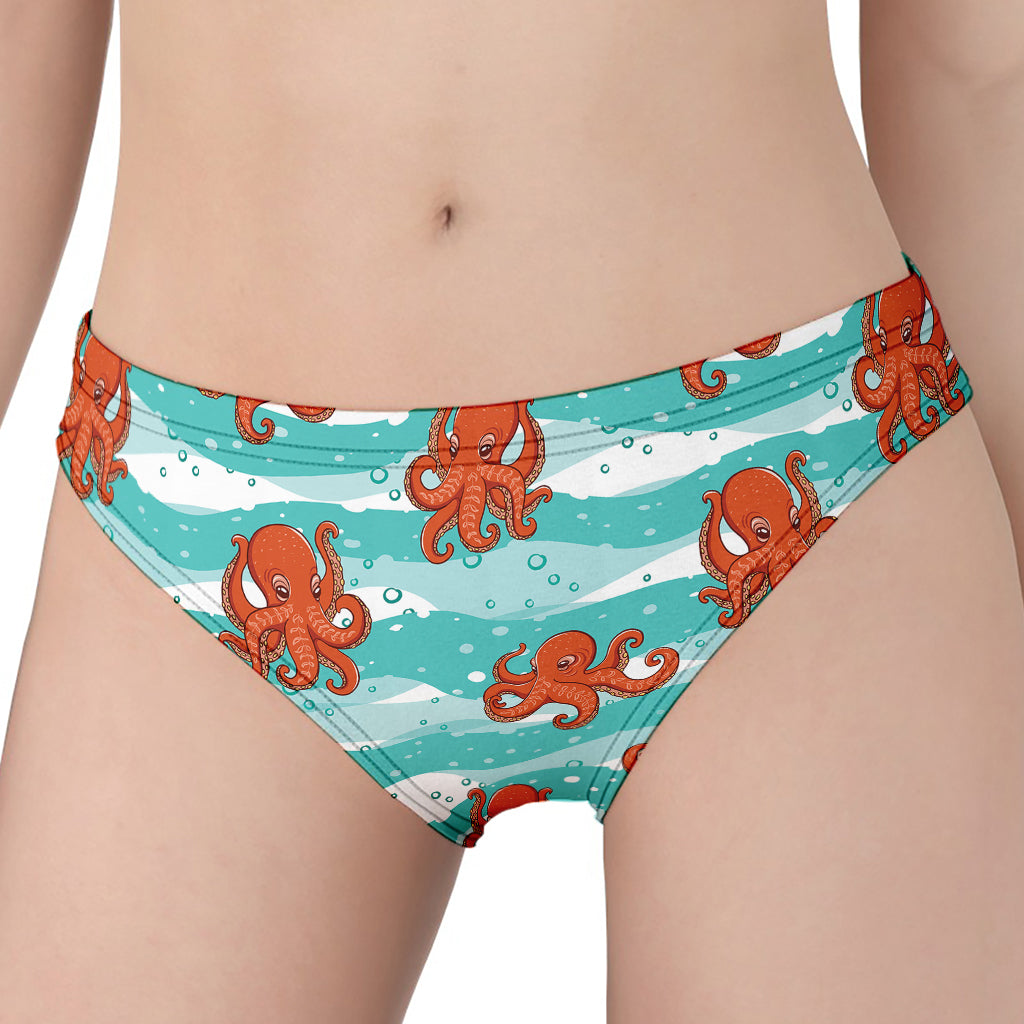 Cartoon Octopus Pattern Print Women's Panties