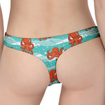 Cartoon Octopus Pattern Print Women's Thong