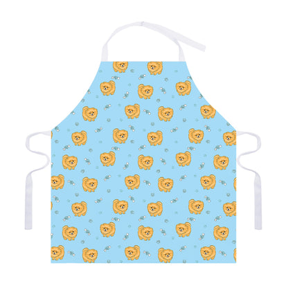 Cartoon Pomeranian Pattern Print Adjustable Apron