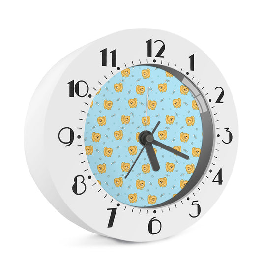 Cartoon Pomeranian Pattern Print Alarm Clock