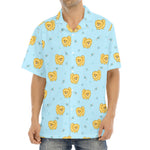 Cartoon Pomeranian Pattern Print Aloha Shirt