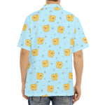 Cartoon Pomeranian Pattern Print Aloha Shirt