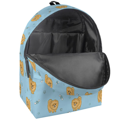 Cartoon Pomeranian Pattern Print Backpack