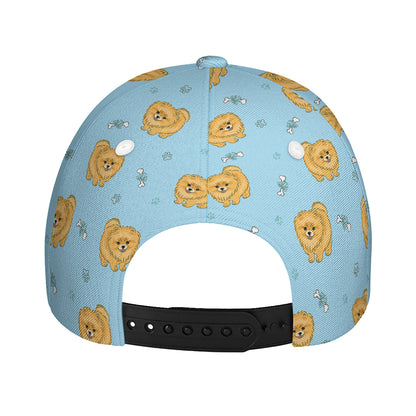 Cartoon Pomeranian Pattern Print Baseball Cap