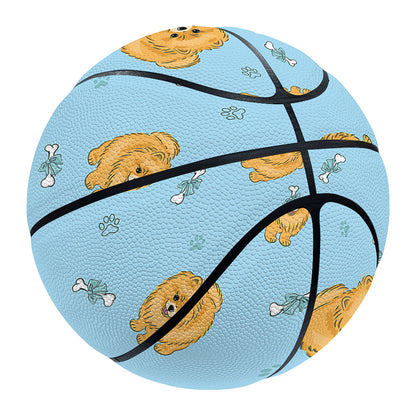 Cartoon Pomeranian Pattern Print Basketball