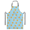 Cartoon Pomeranian Pattern Print Bib Apron With Pocket
