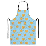 Cartoon Pomeranian Pattern Print Bib Apron With Pocket