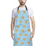 Cartoon Pomeranian Pattern Print Bib Apron With Pocket