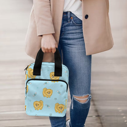 Cartoon Pomeranian Pattern Print Bible Tote Bag