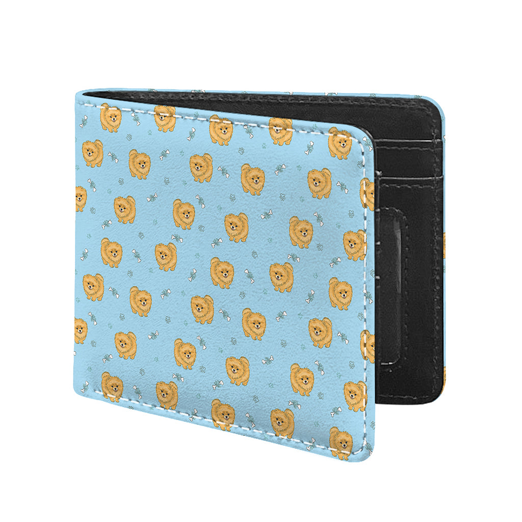 Cartoon Pomeranian Pattern Print Bifold Wallet