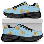 Cartoon Pomeranian Pattern Print Black Chunky Shoes