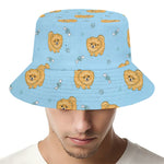 Cartoon Pomeranian Pattern Print Bucket Hat