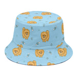 Cartoon Pomeranian Pattern Print Bucket Hat