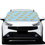 Cartoon Pomeranian Pattern Print Car Windshield Snow Cover