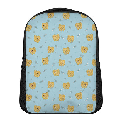 Cartoon Pomeranian Pattern Print Casual Backpack