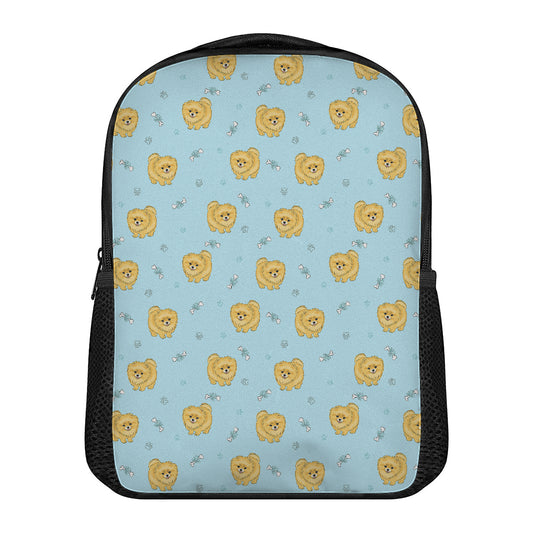 Cartoon Pomeranian Pattern Print Casual Backpack