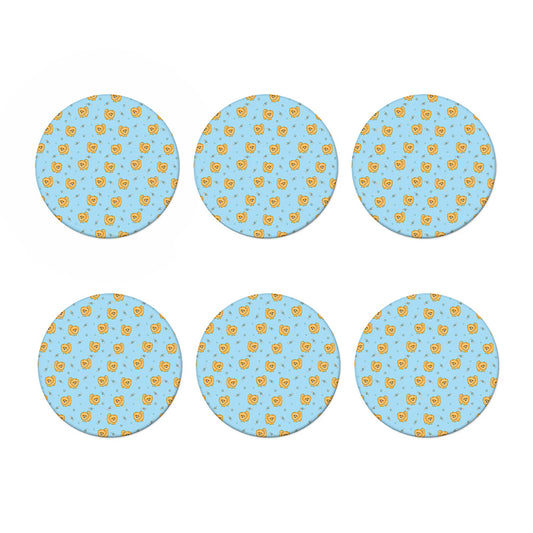 Cartoon Pomeranian Pattern Print Coaster Set