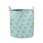 Cartoon Pomeranian Pattern Print Collapsible Laundry Basket
