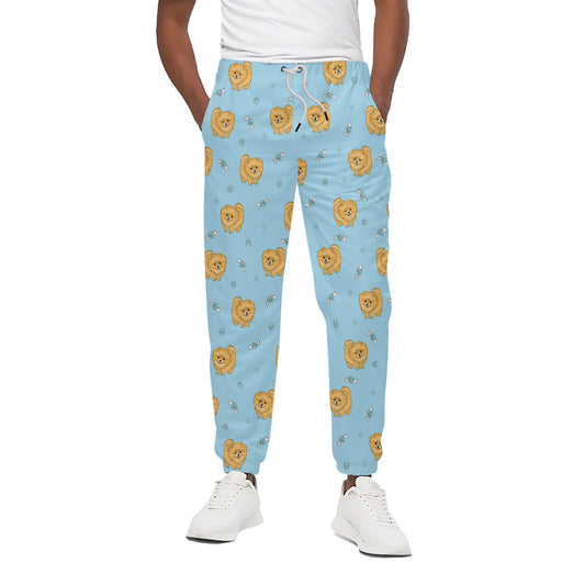 Cartoon Pomeranian Pattern Print Cotton Pants