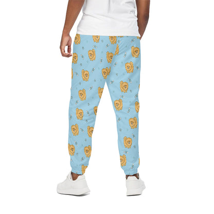 Cartoon Pomeranian Pattern Print Cotton Pants