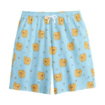 Cartoon Pomeranian Pattern Print Cotton Shorts
