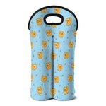 Cartoon Pomeranian Pattern Print Double Neoprene Wine Tote