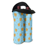 Cartoon Pomeranian Pattern Print Double Neoprene Wine Tote