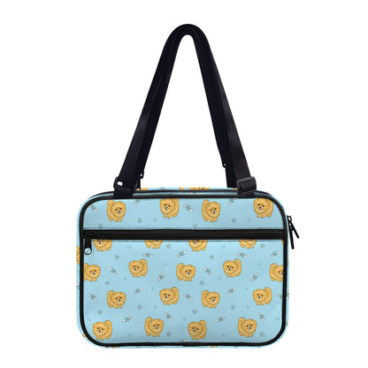 Cartoon Pomeranian Pattern Print Double Strap Bible Bag