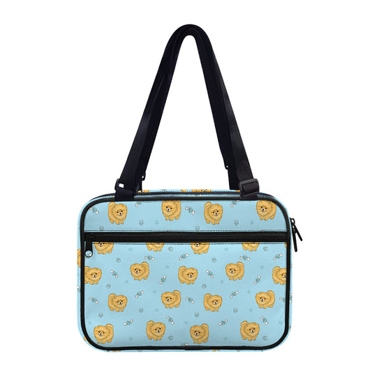 Cartoon Pomeranian Pattern Print Double Strap Bible Bag