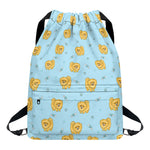 Cartoon Pomeranian Pattern Print Drawstring Backpack