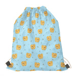 Cartoon Pomeranian Pattern Print Drawstring Bag