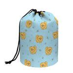 Cartoon Pomeranian Pattern Print Drawstring Makeup Bag