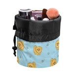 Cartoon Pomeranian Pattern Print Drawstring Makeup Bag