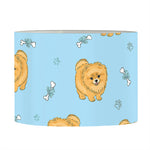 Cartoon Pomeranian Pattern Print Drum Lamp Shade