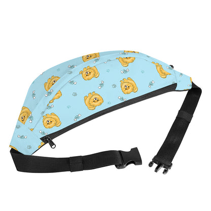 Cartoon Pomeranian Pattern Print Fanny Pack