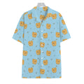 Cartoon Pomeranian Pattern Print Hawaiian Shirt