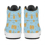 Cartoon Pomeranian Pattern Print High Top Leather Sneakers