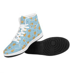Cartoon Pomeranian Pattern Print High Top Leather Sneakers