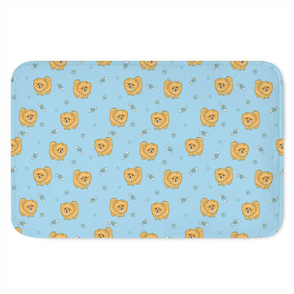 Cartoon Pomeranian Pattern Print Indoor Door Mat