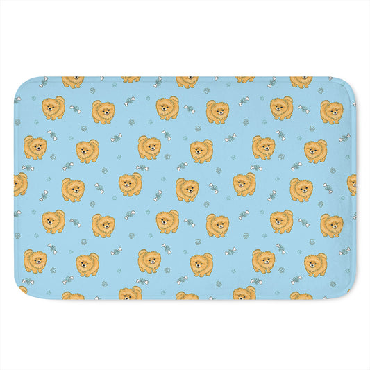 Cartoon Pomeranian Pattern Print Indoor Door Mat