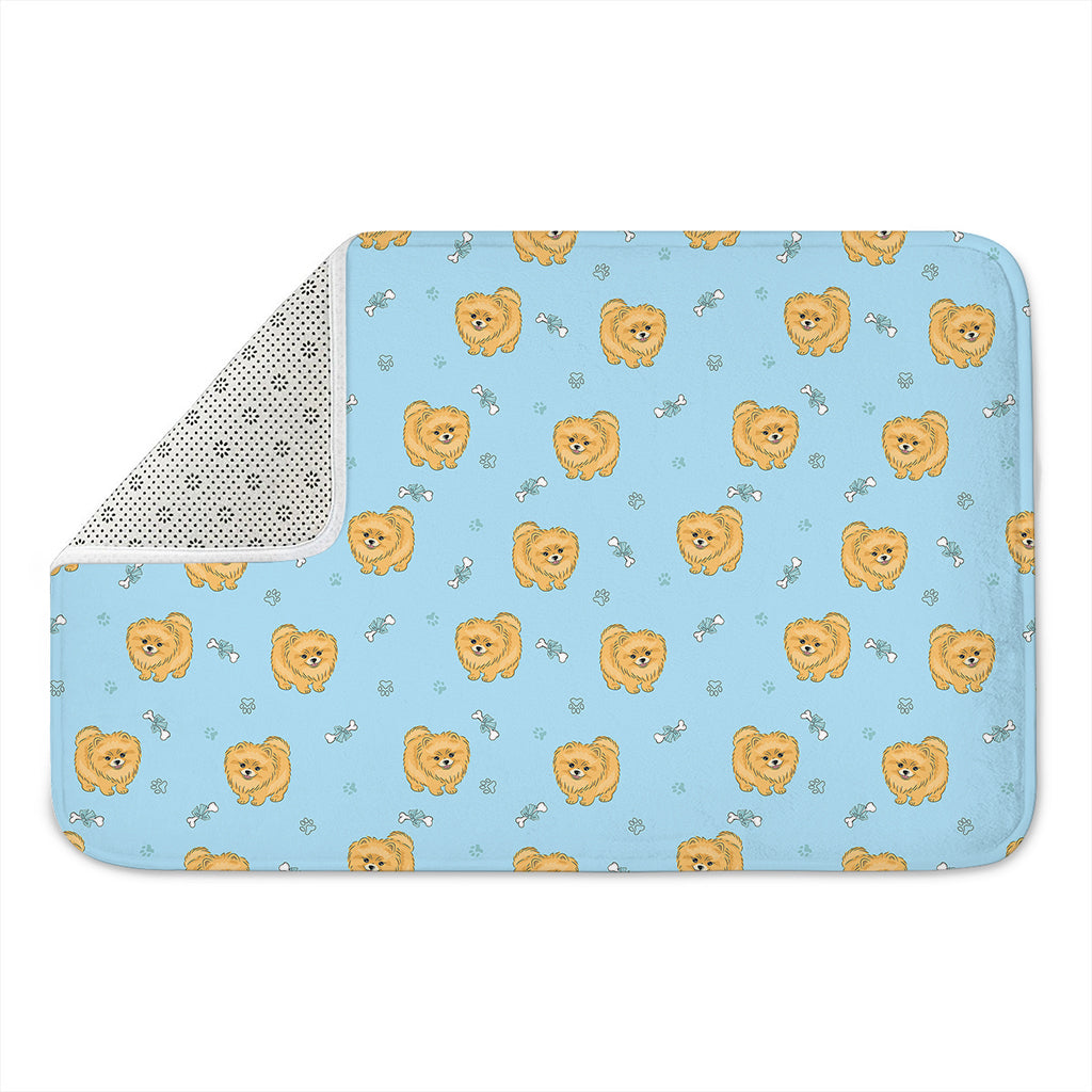 Cartoon Pomeranian Pattern Print Indoor Door Mat