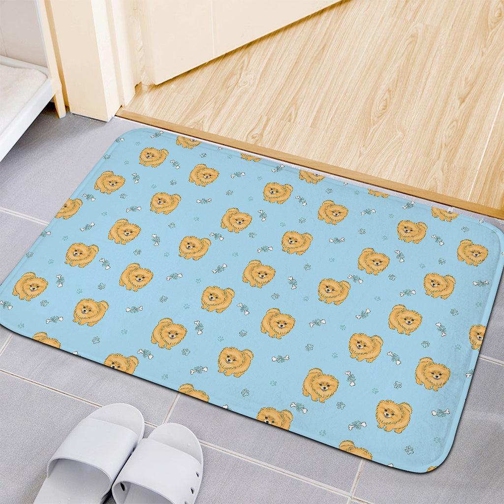 Cartoon Pomeranian Pattern Print Indoor Door Mat